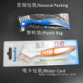 Long handle Plastic OEM double head denture brush